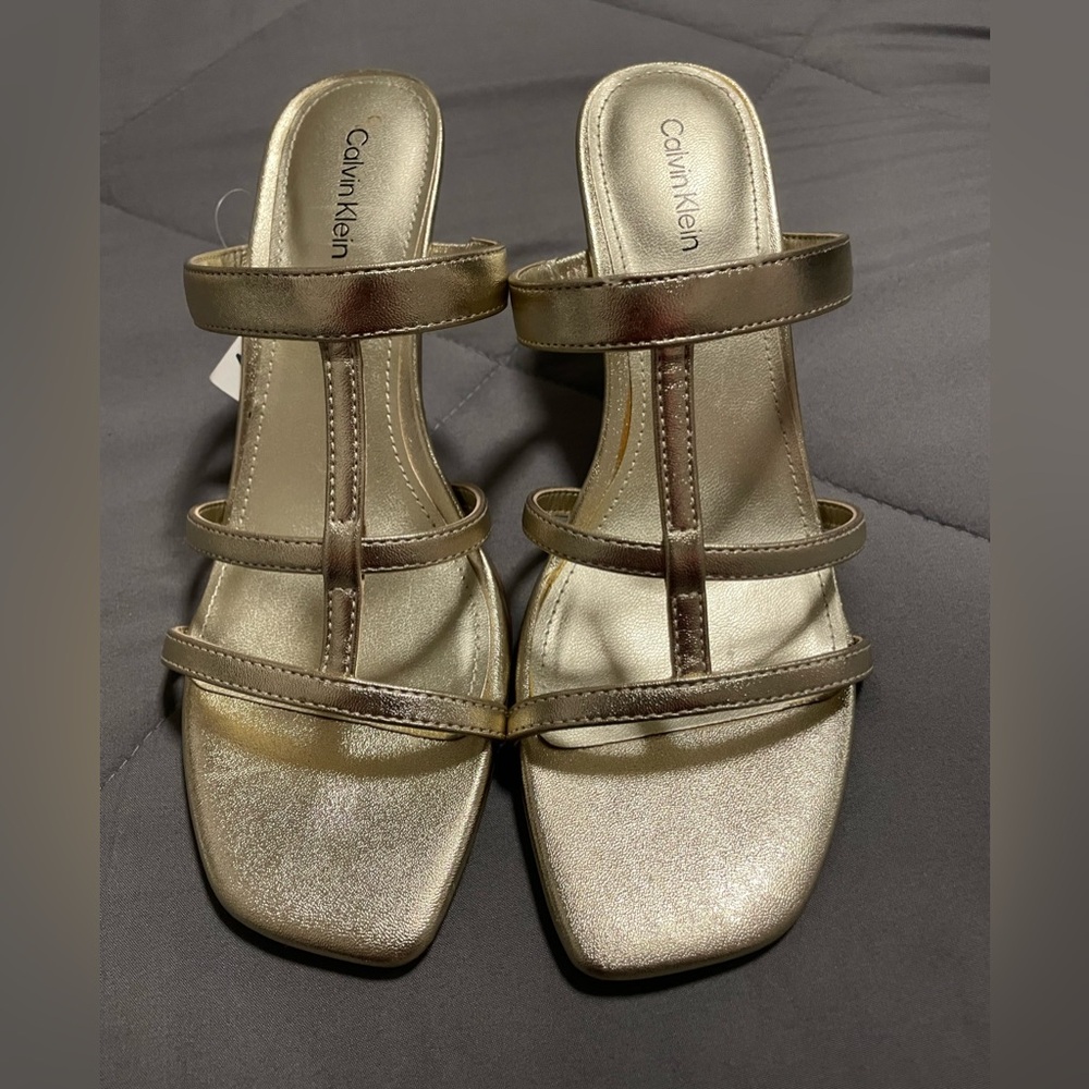 Calvin Klein Women's Metallic Gold Heels